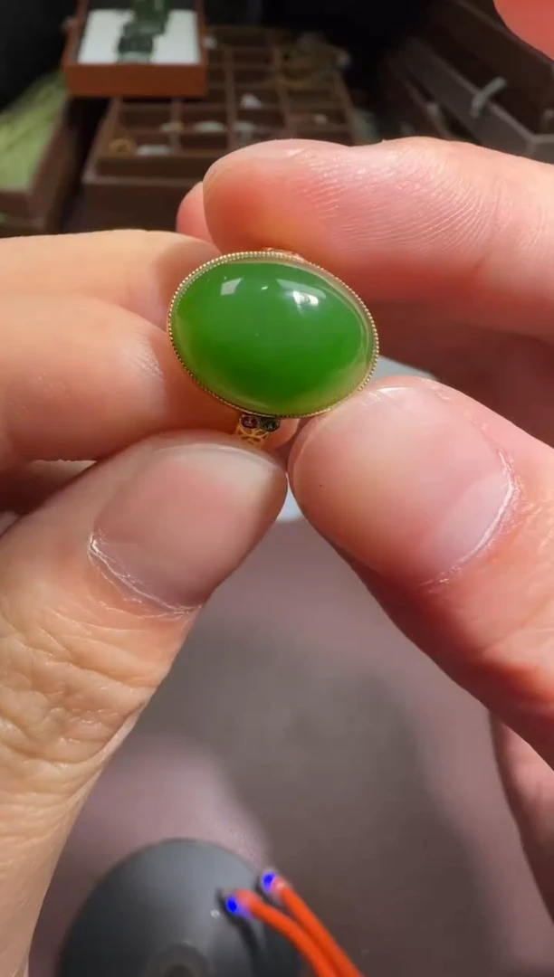【闪购商品】和田玉【钰305】3218K金镶嵌9007