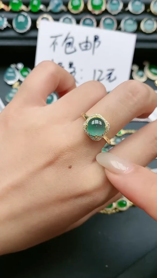 翡翠戒指银S925镶嵌111111