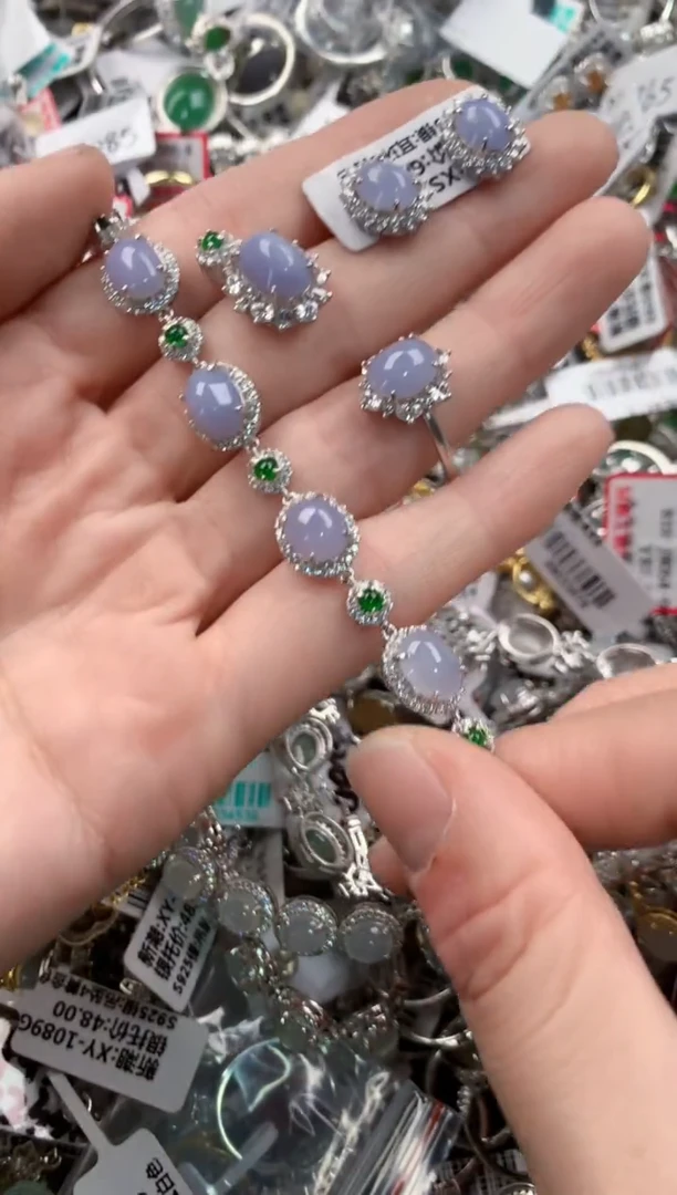银S925镶嵌戒指翡翠2-----7