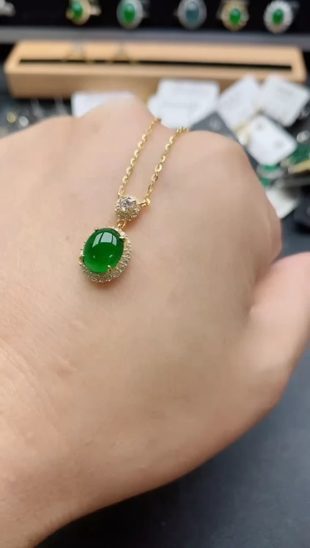 套链银S925镶嵌翡翠1