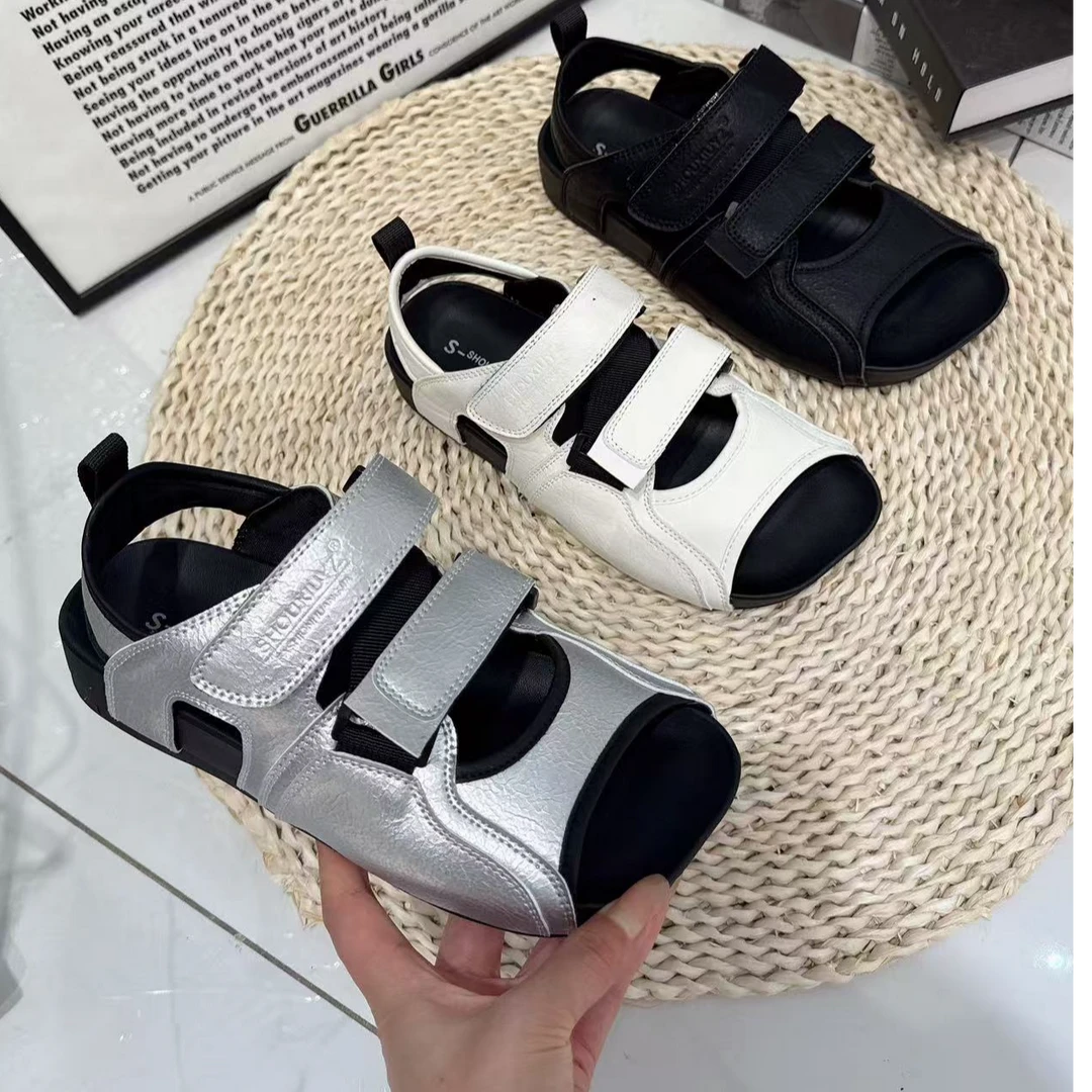 韩版新款夏季厚底罗马勃肯凉鞋女防滑轻便魔术贴软底沙滩凉拖鞋潮