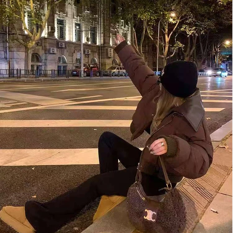 A可拆卸皮领短外套0301