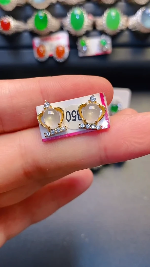 银S925镶嵌戒指翡翠天然