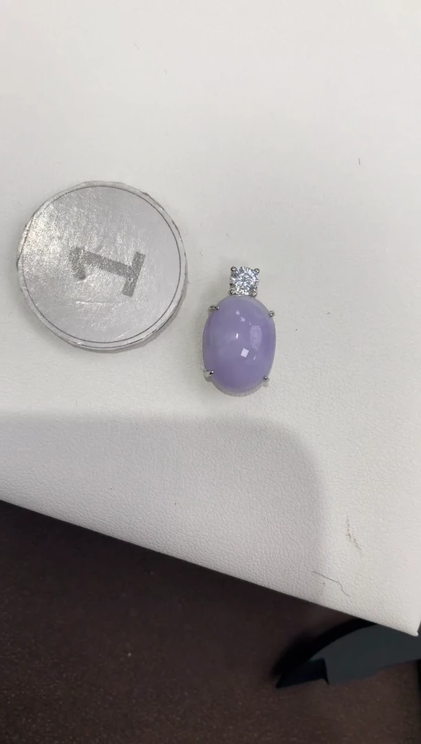 颈饰银S925镶嵌翡翠天然缅甸a货翡翠