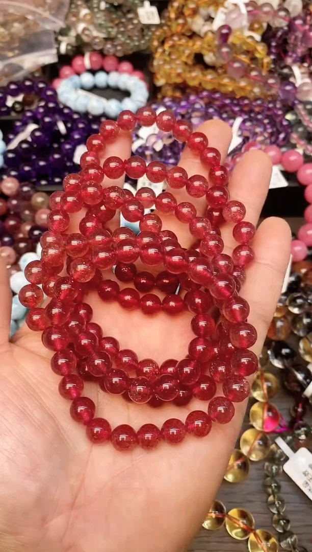 【闪购商品】水晶手链未镶嵌64 草莓晶8mm