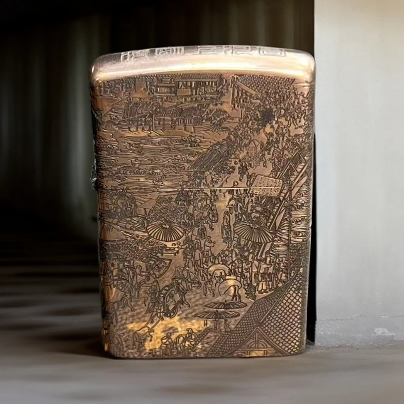 【ZT-040B】ZORRO紫铜清明上河图紫铜机芯 防风打火机