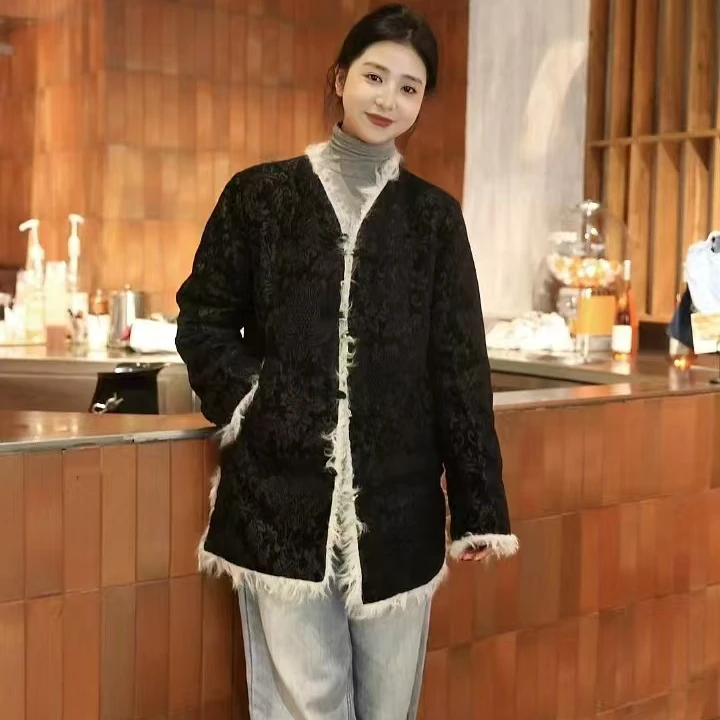 新款女款藏装加绒外套加厚款藏式外套