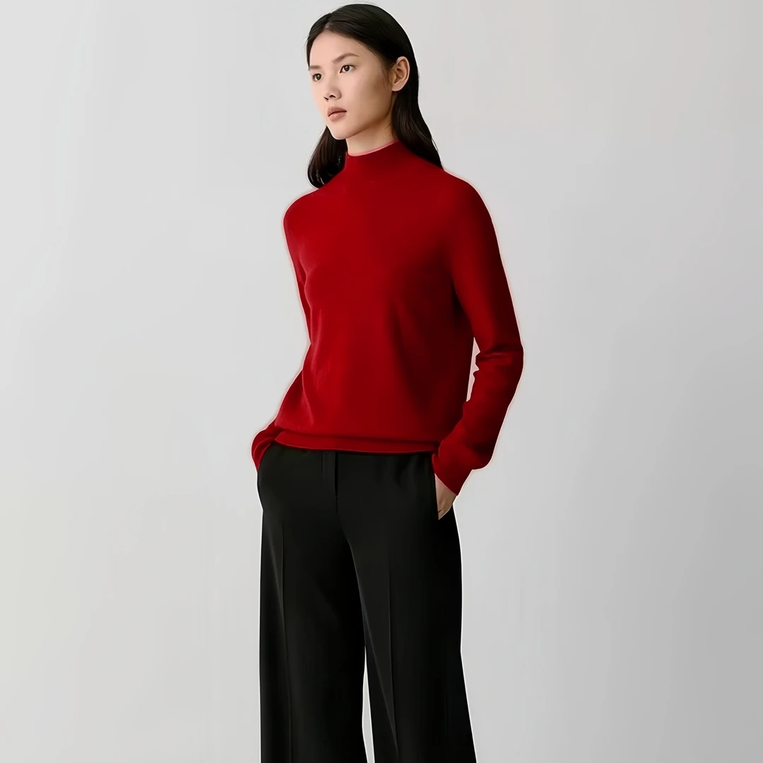 【小山羊/小火炉】baby羊绒衫女秋冬时尚保暖加密半高领针织衫y136