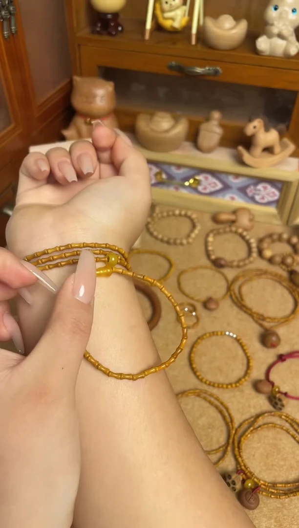 三圈竹节素款加黄葫芦一物一拍