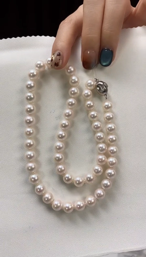 项链未镶嵌海水珍珠8-8.5Akoya海水珍珠项链
