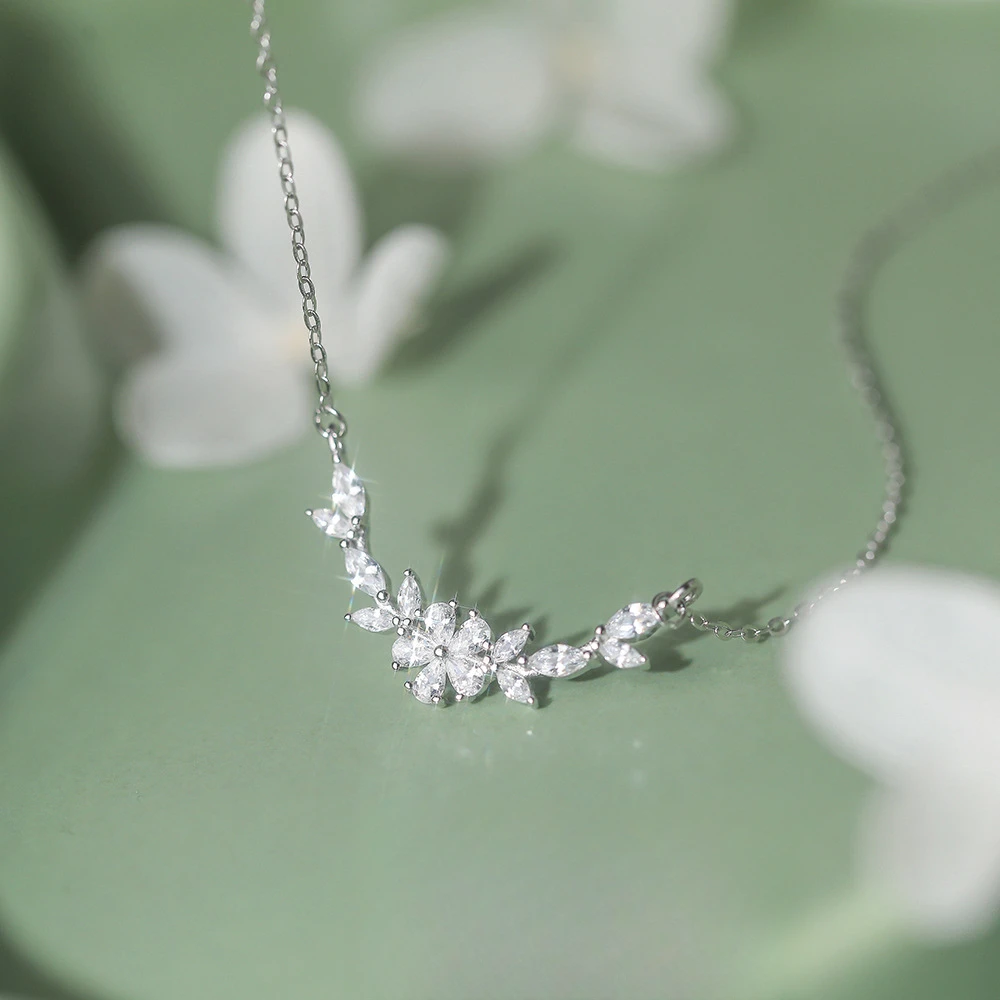 坠链均925银 紫藤花  简约百搭轻奢小众设计项链七夕礼物送女友