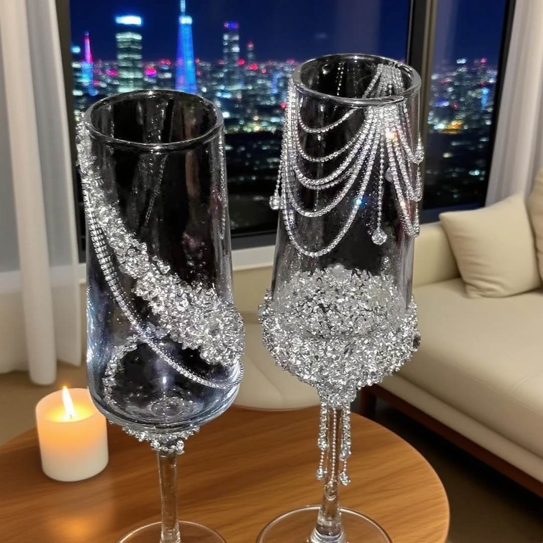 结婚敬酒杯新流苏灵动婚拍照出片神器杯子材料包送闺蜜礼物