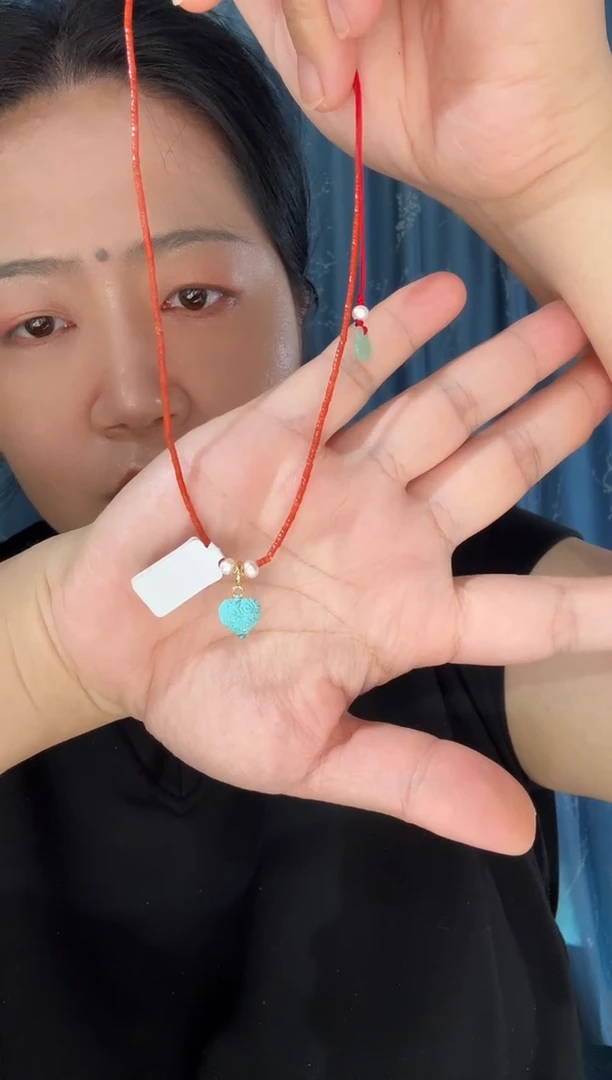 未镶嵌绿松石项链绿松石爱心项链
