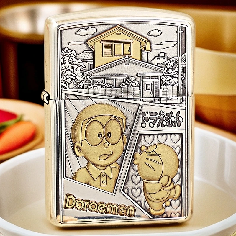 zippo打火机正品162盔甲镀银双色哆啦A梦新年礼物DYJ1