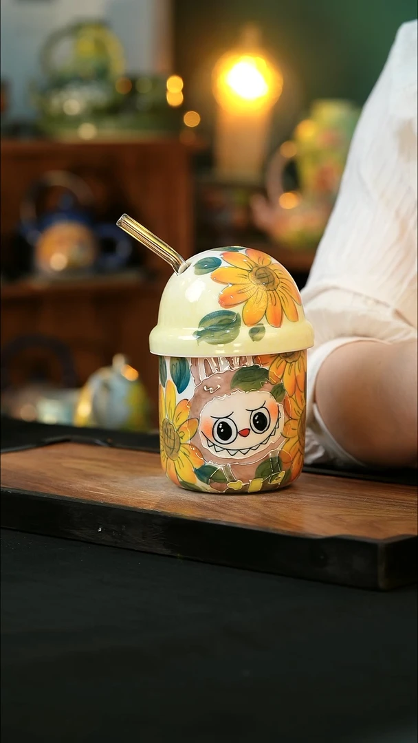 杯手绘心瓷陶瓷浮力