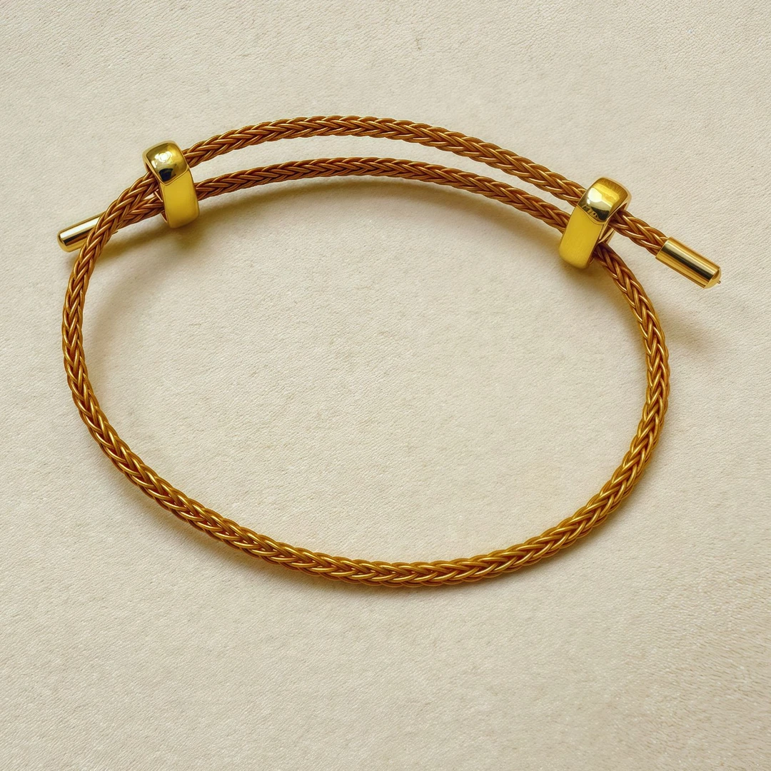 钛钢手链 金色 万能手链 自由diy 可调节长短 INS风