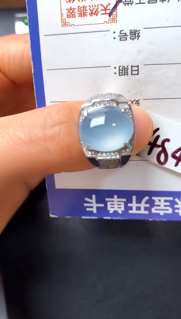 银S925镶嵌戒指翡翠22222