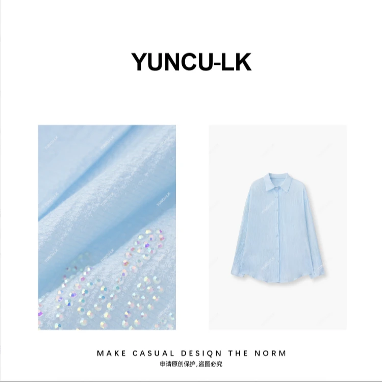 YUNCHU-LK2024/SS 白迷宫 时尚气质天丝防晒衬衫YCXB-42904