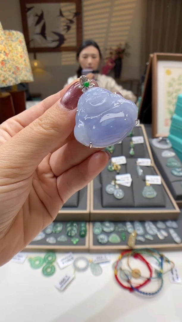 【闪购商品】翡翠颈饰18K金镶嵌佛公