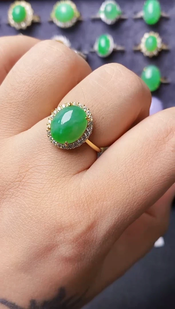 银S925镶嵌戒指翡翠1103