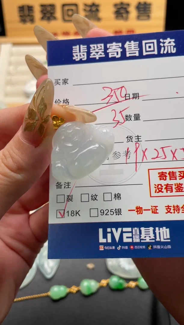 颈饰18K金镶嵌翡翠10146681