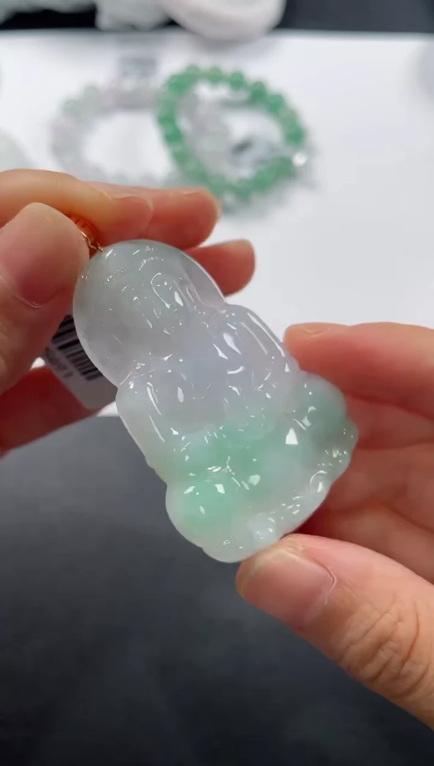 颈饰18K金镶嵌翡翠基地发货H 2822