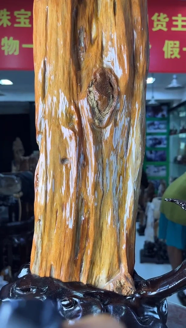 缅甸天然树化玉摆件