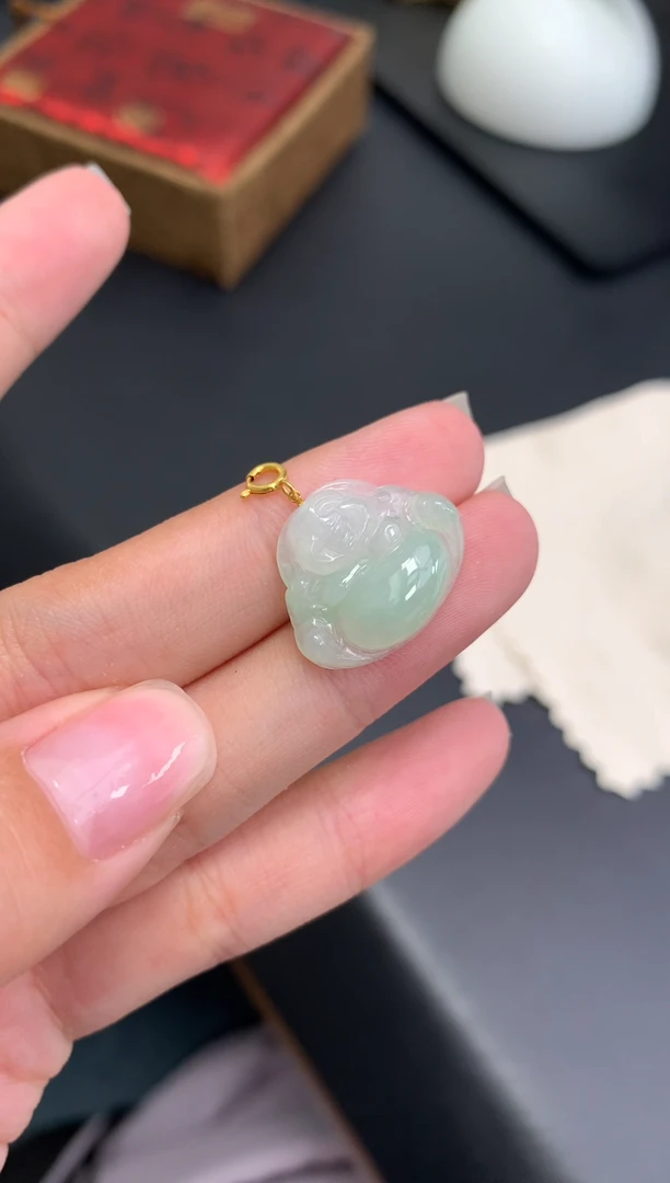 颈饰18K金镶嵌翡翠模式推广期48小时鉴赏期