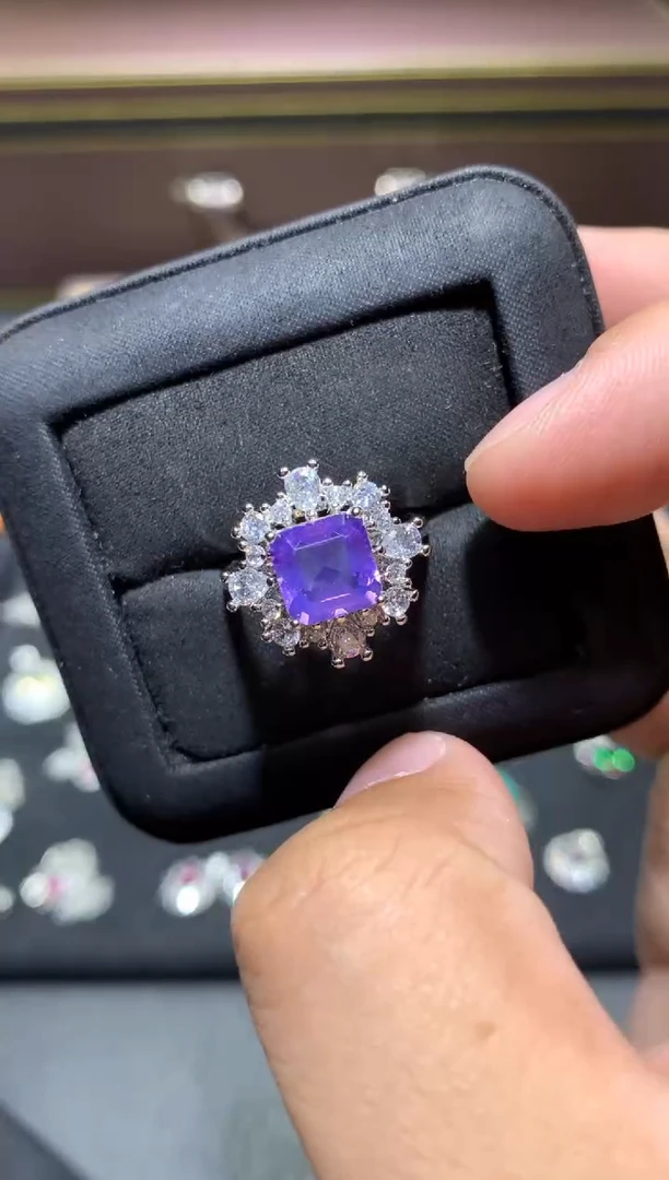未镶嵌戒指水晶Q46紫玉晶