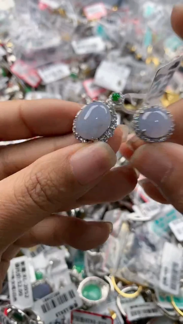 银S925镶嵌戒指翡翠555----7
