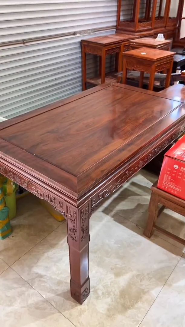 红酸枝木类置物架福利款非洲酸枝西餐桌