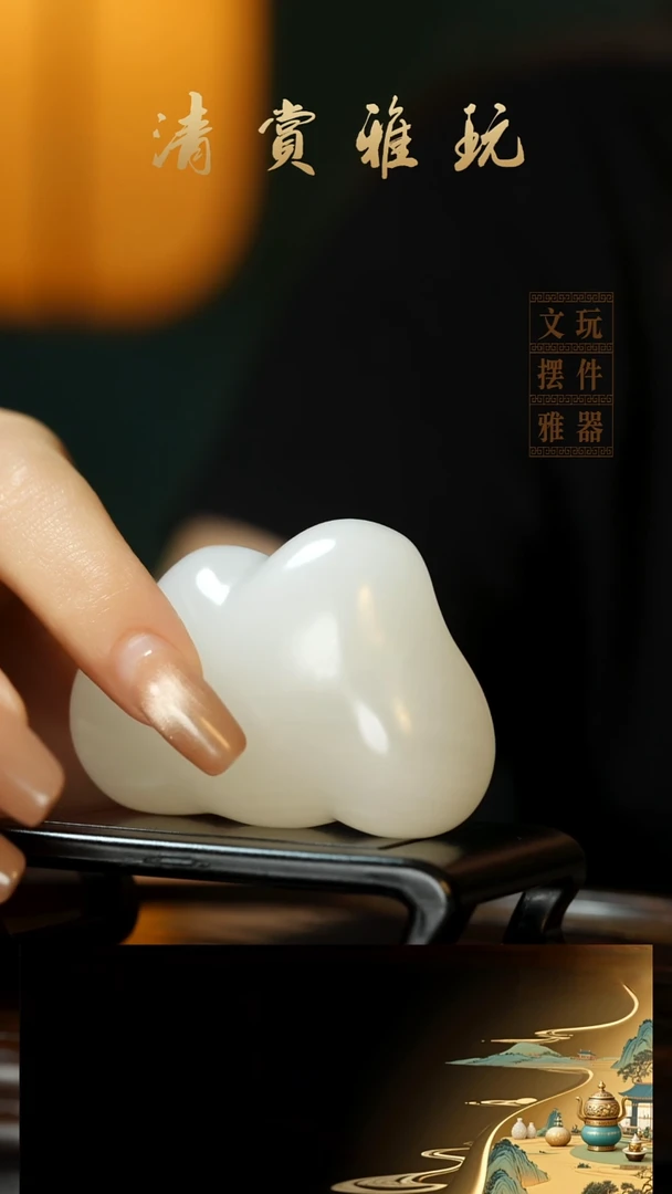 玉《云朵祥云》手把件摆件