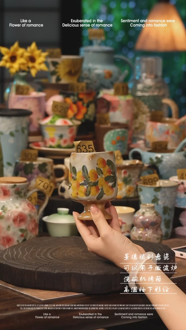 陶瓷景德镇高温釉下彩手工手绘款式