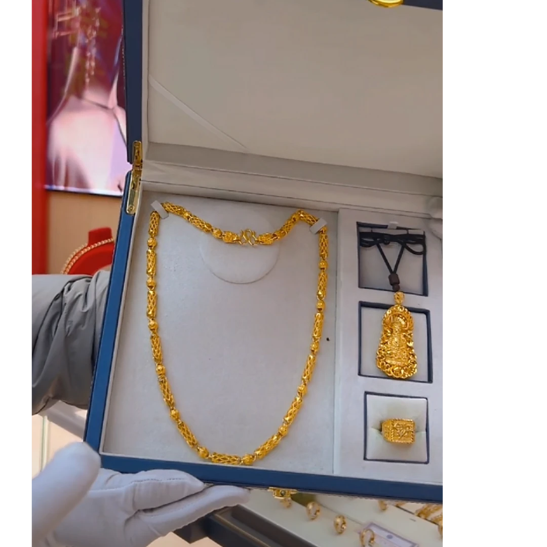 {抖音好物} 男士霸气单帝王竹节祥云项链套装