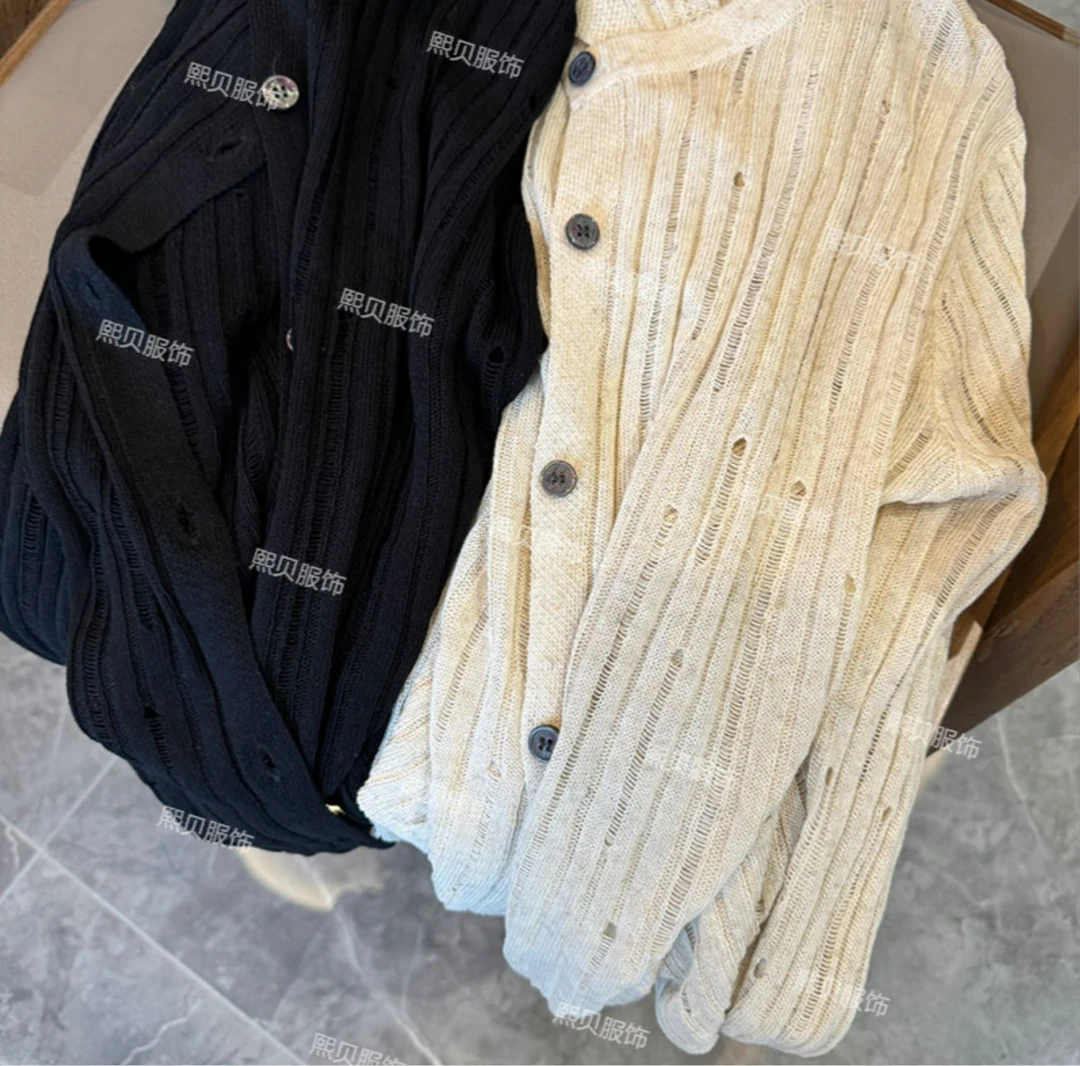 【只出不进-浮浮款】百搭宽松时髦镂空开衫 D8032