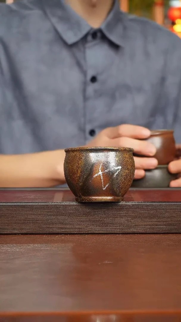 茶杯紫砂冬**画柴烧主人缸杯6号