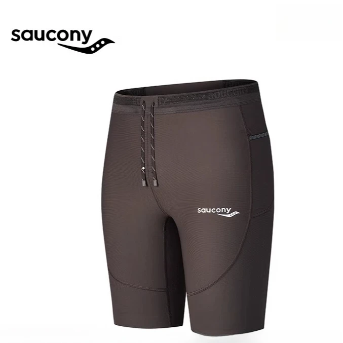 Saucony索康尼男子运动健身跑步紧身运动短裤马拉松紧身五分裤