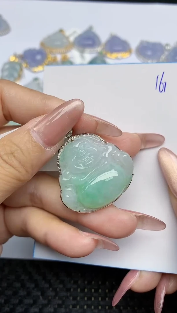 【闪购商品】翡翠颈饰18K金镶嵌天然A货翡翠 161