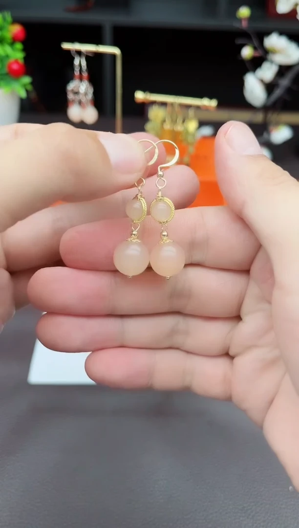 玛瑙/玉髓耳饰银S925镶嵌528000