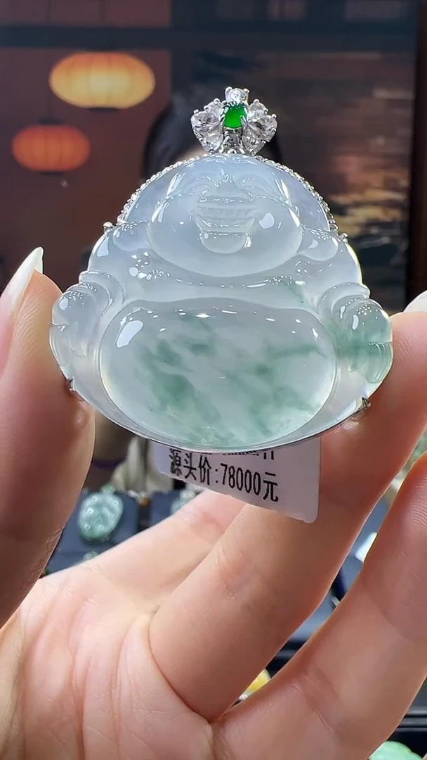 18K金镶嵌挂件翡翠佛公