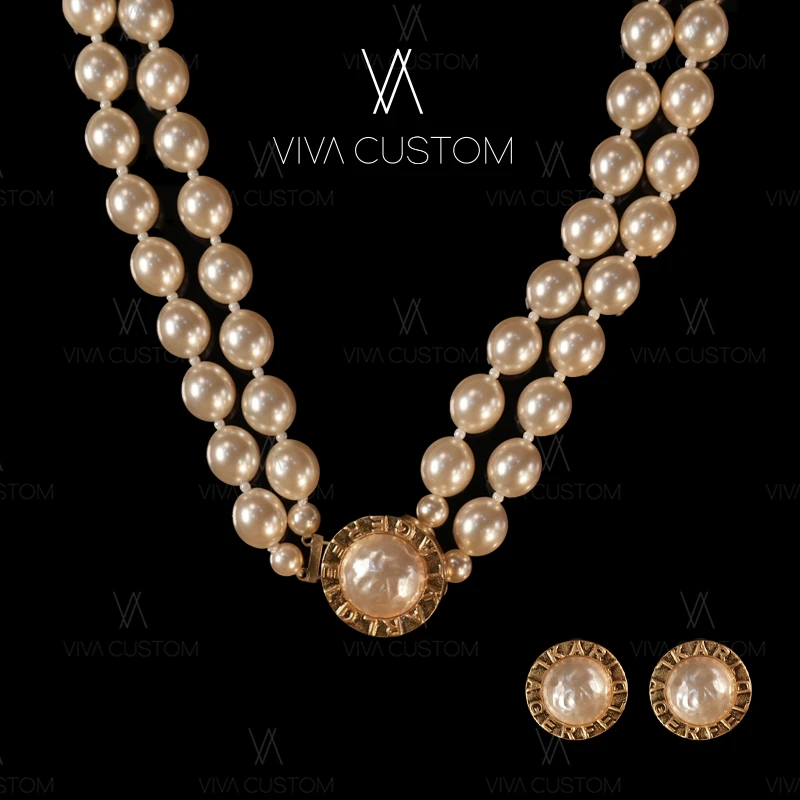 铜合金耳饰 珠华旧梦系列 法式优雅双层珠珠套装m