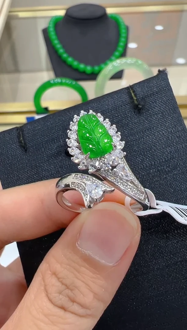 翡翠戒指银S925镶嵌多样性团购发一件