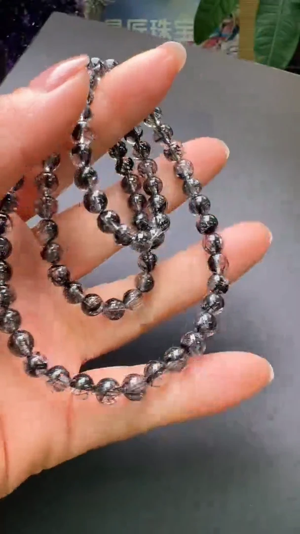 【闪购商品】水晶手串未镶嵌黑发多圈手串6m+ JP38782