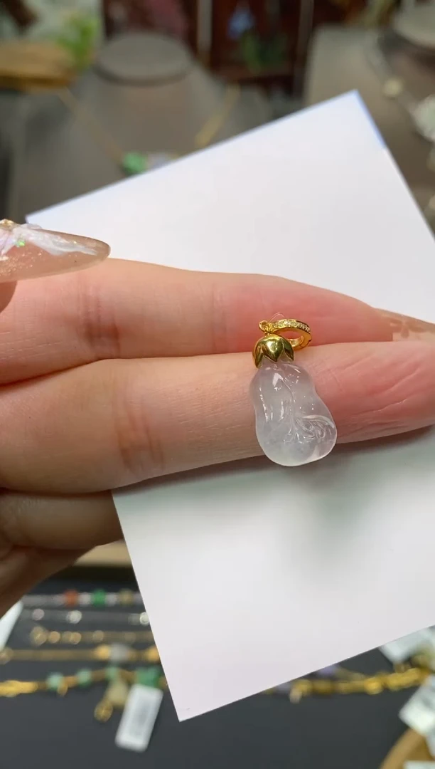 【闪购商品】翡翠颈饰18K金镶嵌净货11014