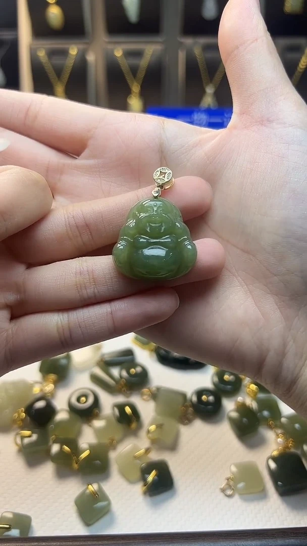 吊坠(不含链)银S925镶嵌和田玉吊坠(不含链) 银S925镶嵌 和田玉