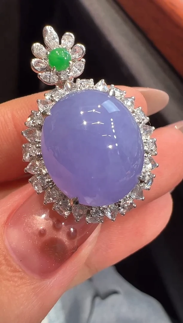 18K金镶嵌戒指翡翠戒指两用款