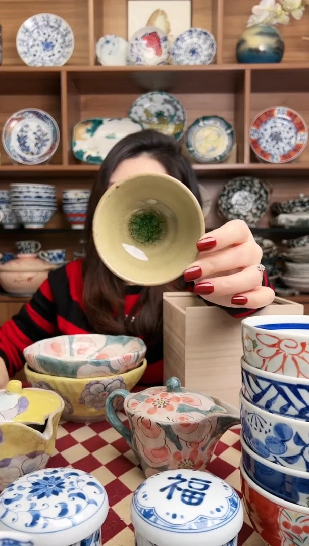 【闪购商品】瓷片志野烧平盏 琉璃