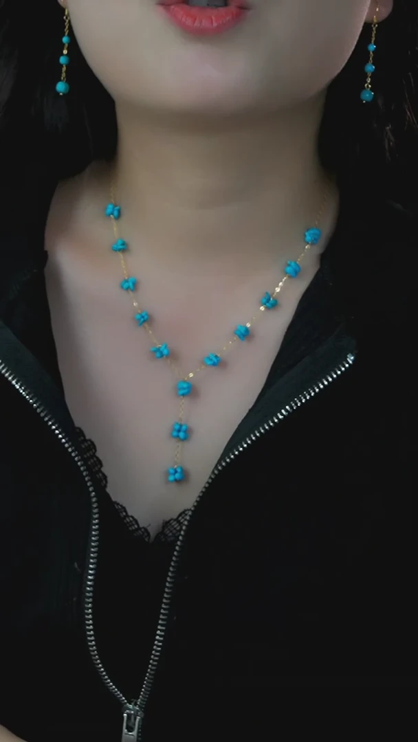 【闪购商品】绿松石项链银S925镶嵌发货一件