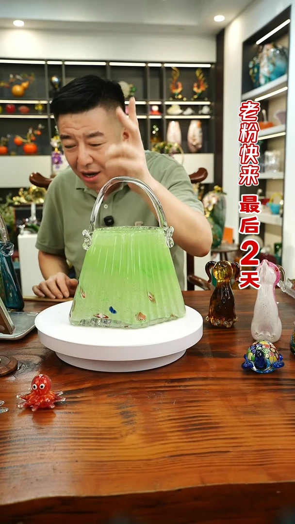 琉璃手工艺品外贸尾货花瓶075