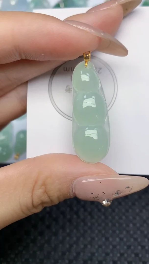 颈饰18K金镶嵌翡翠天然缅甸翡翠a货百元以上9元证书费自理